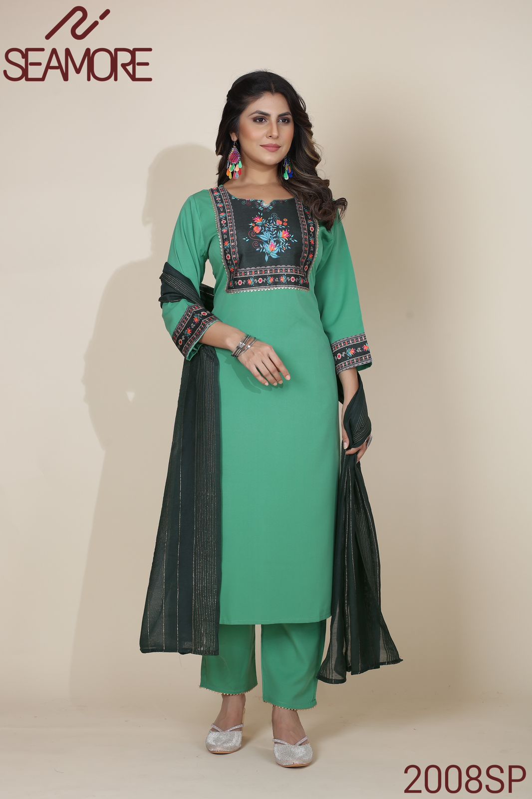 Pooja Plus 2 By Seamore Best Kurti With Bottom Dupatta Wholesale Shop In Surat